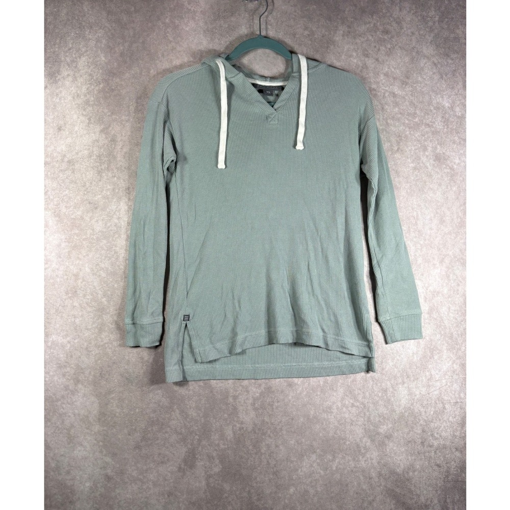 Free Fly Bamboo Waffle Hoodie Womens XS Sage Green Pullover Thermal Long Sleeve